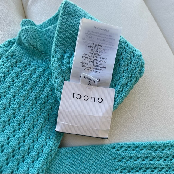 NWT GUCCI STOCKINGS BLUE M WHOLES PARIPIM 627784 - Picture 6 of 7